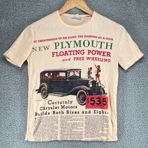 Vintage 1970s Plymouth Sedan Car T-Shirt 100% Nylon Stretchy Rare Unusual M/L